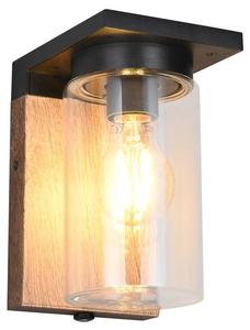 Уличный настенный светильник MeineWunschleuchte Panya, черный - дерево