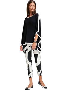 Тканевые брюки Heine, черный/белый