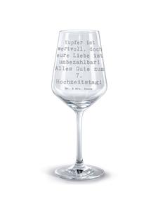 Бокал для вина с надписью на 7-ю годовщину свадьбы (медную годовщину свадьбы) ... прозрачный Mr. & Mrs. Panda