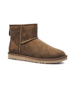 Мужские зимние угги Ugg Classic кожаные, коричневый