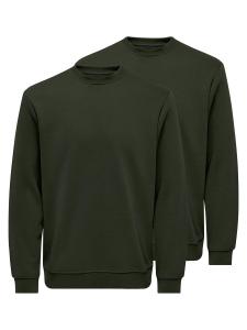 Only & Sons Свитшот 'Connor' в темно-зеленом цвете