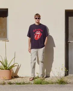 Футболка с коротким рукавом мужская лицензионная Rolling Stones Green Coast, черный