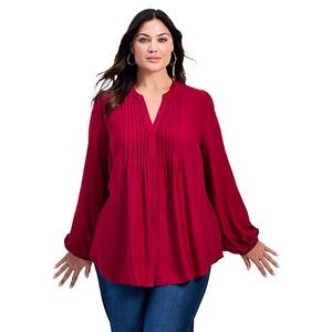 Женская рубашка оливия с защипами plus size Avenue, Cranberry