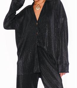 Топ Everywhere с черной блестящей плиссировкой Show Me Your Mumu, Black Shimmer Pleat