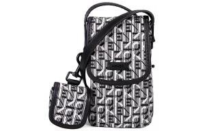 KENZO Кроссбоди из ткани с логотипом Letter и карманом для телефона мини мужская черная