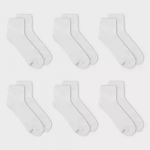 Носки женские Fruit of the Loom, удлиненные, мягкие, 6 пар, спортивные, до щиколотки, цвет White