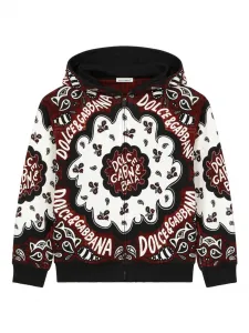 Худи на молнии с принтом Bandana Dolce & Gabbana Kids, черный