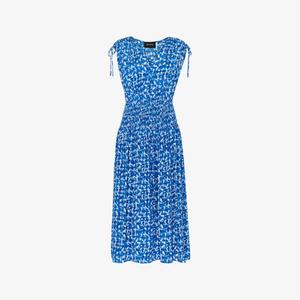 Платье миди Whistles с абстрактным принтом и сборчатыми вставками, мультиколор