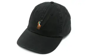 Polo Ralph Lauren Вышитая бейсболка с пони, Black