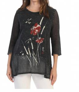 Асимметричная туника Camelia из сетки черного цвета Jess & Jane, черный