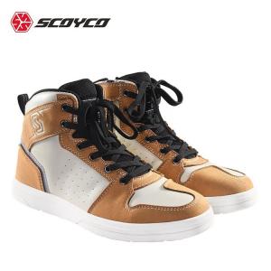 SCOYCO Мотоциклетные всесезонные ботинки для райдеров, мужские, устойчивые к падению, износостойкие, Moven, карамельно-коричневые, размер 45