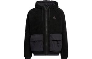 Бархатная куртка мужская черная Adidas, черный