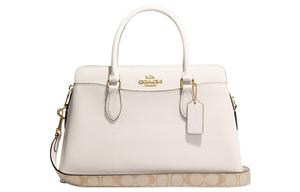 Сумка через плечо Darcie из зерненой кожи и фирменной лакированной ткани, женская, белая COACH