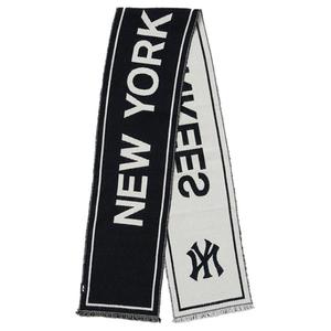 MLB Акриловый вязаный шарф унисекс черный/верблюжий, Black