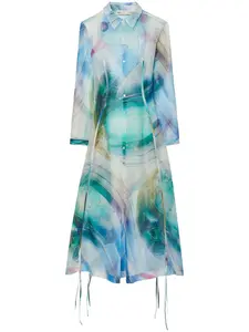 Шелковое платье из органзы Tory Burch, синий