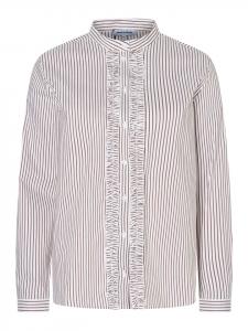 полосатая эластичная блузка с оборками коричневого/белого цвета More & More