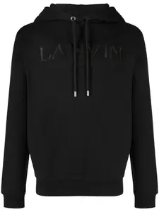 Худи с вышитым логотипом Lanvin, черный
