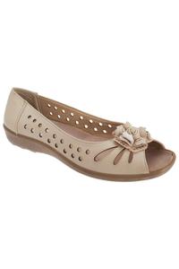 Повседневная обувь с перфорированным открытым носком и цветочным узором Boulevard, бежевый