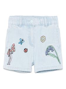 Вышитые джинсовые шорты Stella McCartney Kids, синий
