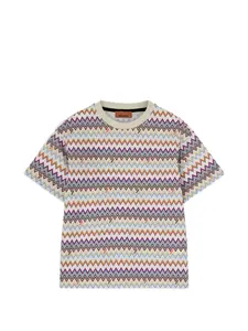 Футболка с зигзагообразным узором Missoni Kids, белый