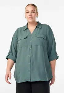Блузка на пуговицах flash mit brusttaschen и 3/4 длины Zizzi, Balsam Green