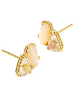 Позолоченные серьги-гвоздики со стеклянными камнями Kendra Scott, Gold Neutral Mix