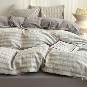 Muji Комплект постельного белья из 4 предметов (простыня на резинке 180 см, пододеяльник 180х220 см), цвет Encounter