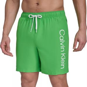 Calvin Klein Mens Volley Quick Dry Lightweight Swim Trunk, Green