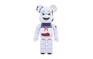 BE@RBRICK Bearbrick X Ghostbusters Stay Puft Marshmellow Man Angry Face White