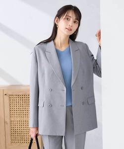 Двубортный жакет из эластичной ткани, напоминающей лен, с возможностью стирки и защитой от УФ-излучения Avv, цвет Gray