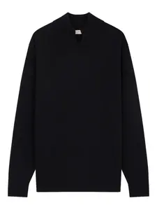 Свитер с высоким воротом и разрезом на шее FURSAC, черный