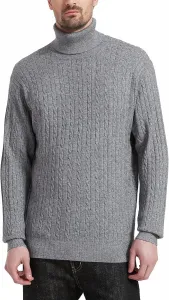Мужской водолазный пуловер Kallspin из шерстяной смеси, легкий, с косой вязкой