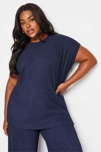 Футболка из присборенной плиссированной ткани Yours, синий