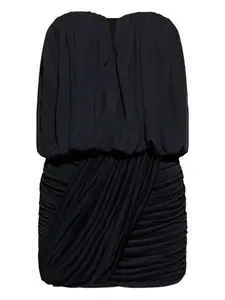 Платье без бретелек с плиссировкой ISABEL MARANT, черный