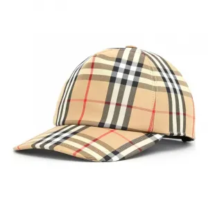 Burberry Бейсболка с аппликацией логотипа винтажная клетка, Beige