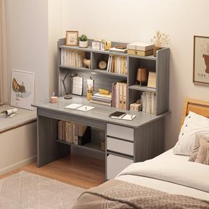Стол 100 см Naijia с полкой, компьютерный, для учебы и офиса, цвет Morandi