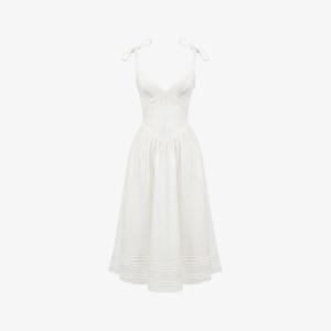 Платье-Миди Hattie из эластичной хлопковой смеси со сборками House Of Cb, белый