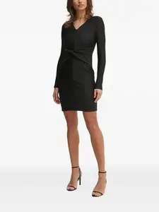 Платье мини в рубчик DKNY, черный