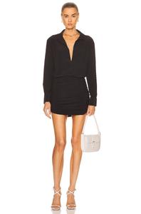 Платье Norma Kamali Boyfriend NK Shirt Shirred Skirt, черный