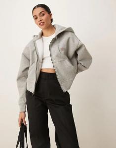 Толстовка с капюшоном Dickies Oakport на молнии серого меланжевого цвета