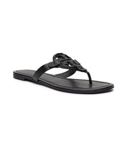 Шлепанцы женские Tory Burch кожаные с логотипом, черный