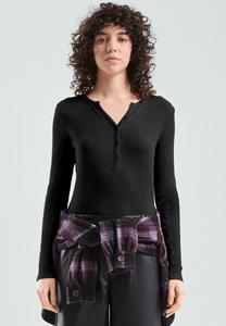 Топ QS Long sleeved top, Schwarz/Black