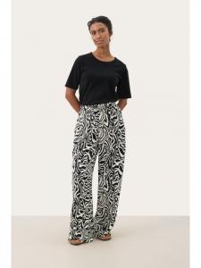 PART TWO Повседневные брюки TinePW свободного кроя, черные, с анималистическим принтом