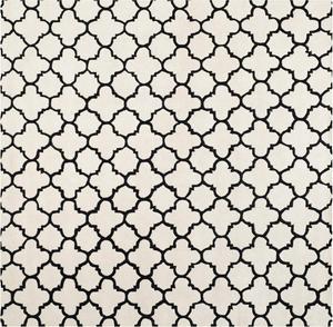 Ковер SAFAVIEH, 214 x 214 см, Chatham Collection, Ivory & Black, ручной работы, узор Quatrefoil Trellis, шерсть, подходит для помещений с высокой проходимостью в гостиной, спальне (CHT717A)