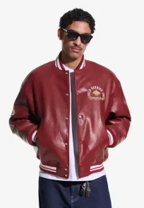 Куртка из искусственной кожи с эффектом Bershka, Red