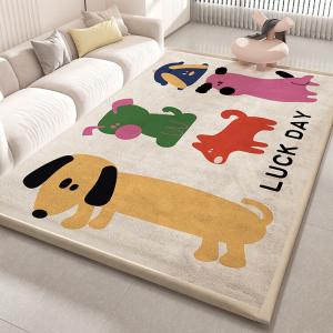 Budis Ковер 100х200 см для гостиной, утепленный плюшевый, детский, с рисунком Little Dog Doudou, звукоизоляционный