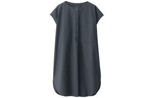 Футболка ONE ALL с круглым вырезом, умеренно прямого кроя MUJI, темно-серый