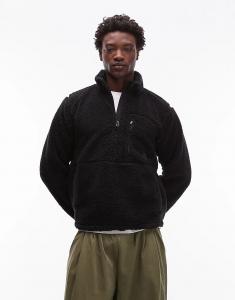 Флисовая куртка North Face Extreme Pile Heavy Borg с застежкой-молнией 1/2 черного цвета