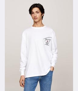 Лонгслив Tommy Jeans Regular Fit, белый