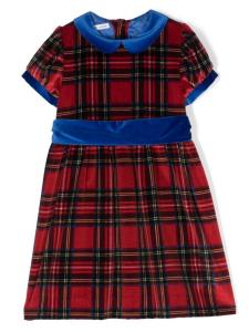 Платье-клеш из бархата JESURUM BABY в клетку, красный